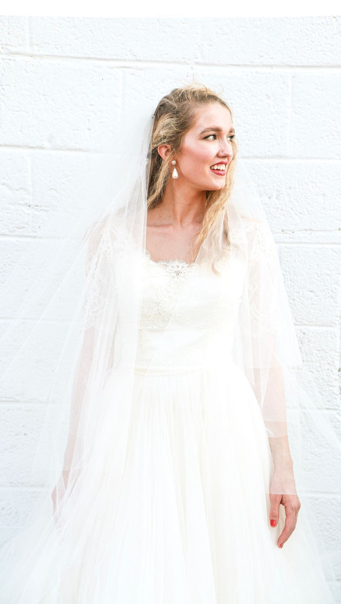 Cathedral Veil With Blusher Bridal Veil Ivory Cathedral 